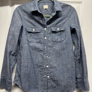 J Crew Chambray Denim Shirt in Blue, Size: XS